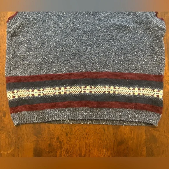 Arizona Jean Company V-Neck Sweater Vest - Blue and Burgundy - Picture 2 of 6